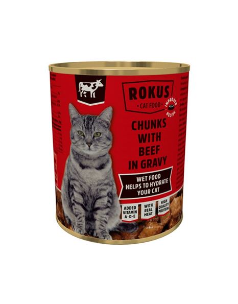 Rokus Cat With Beef 810gr