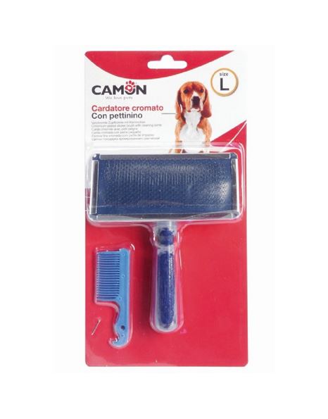Camon slicker brush with cleaning comb Large