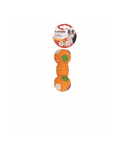 Latex toy with Squeaker - Vortex dumbbell  11cm