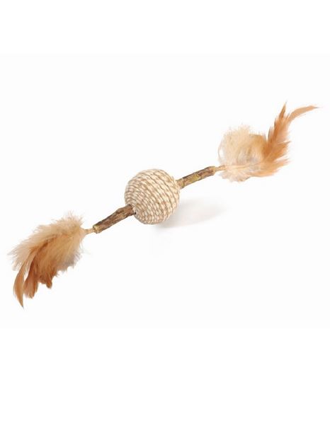 Camon Cat Toy Matatabi Stick With Jute Ball And Feather 5cm