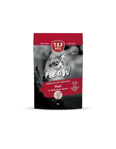 Taf Neow Premium Adult Cats Μοσχάρι Σε Σάλτσα 80gr