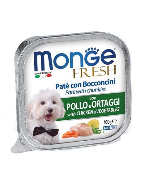 Monge Dog Fresh Paté And Chunkies Chicken & Vegetables 100gr