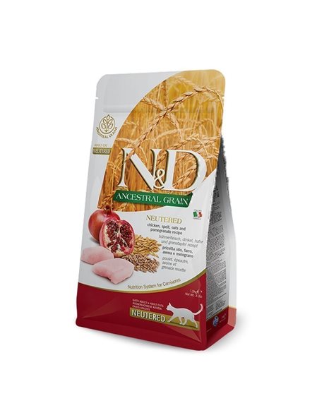 N&D Low Grain Cat Chicken And Pomegranate Στειρωμένες Γάτες 1,5kg