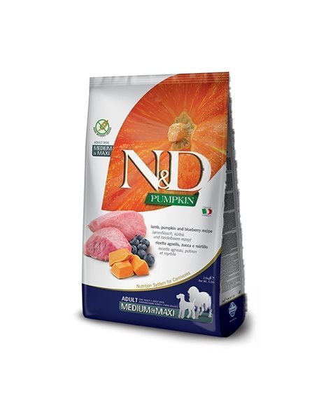 N&D Grain Free Pumpkin Lamb And Blueberry Adult Medium And Maxi 2,5kg