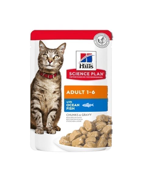  Hill's Science Plan Adult Cat Chunks In Gravy With Ocean Fish 85g
