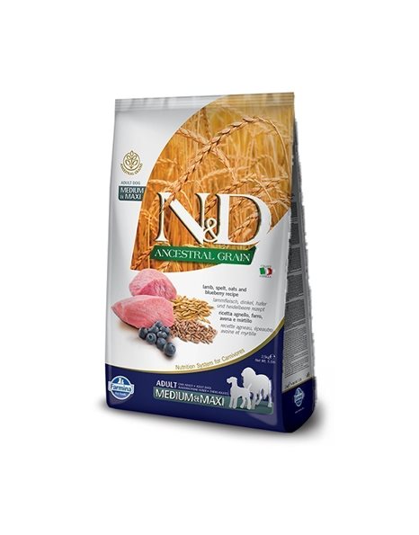 N&D Low Grain Lamb And Blueberry Adult Medium Maxi 2,5kg
