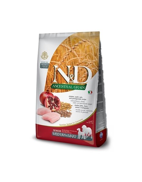 N&D Low Grain Chicken And Pomegranate Senior Medium Maxi 2,5KG