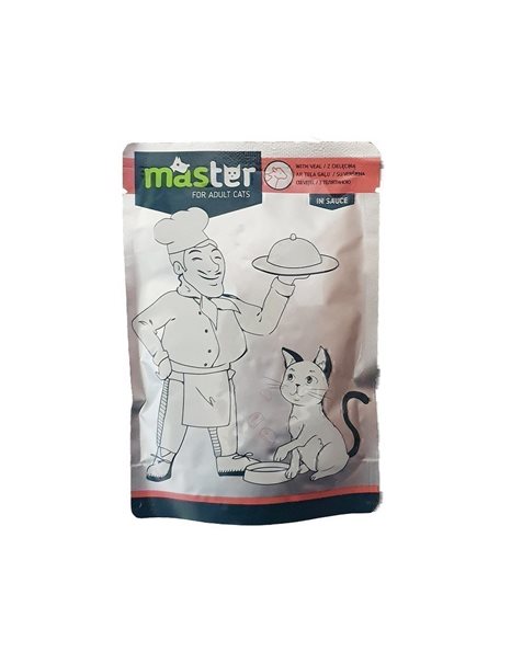 Master Adult Cats Κομματάκια Μοσχαριού Σε Σάλτσα 80g