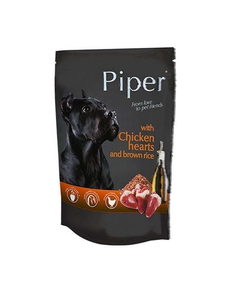 Piper Chicken Hearts And Brown Rice 150gr