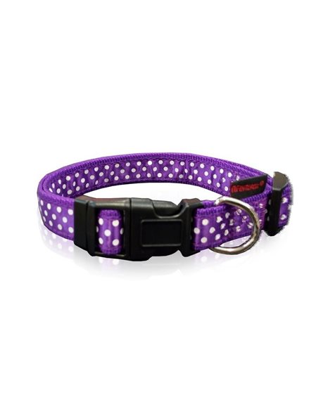 Pet Interest Dot Line Collar Medium Purple 20mm x32-50cm