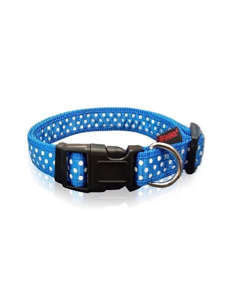 Pet Interest Dot Line Collar Medium Blue 20 x 32-50cm