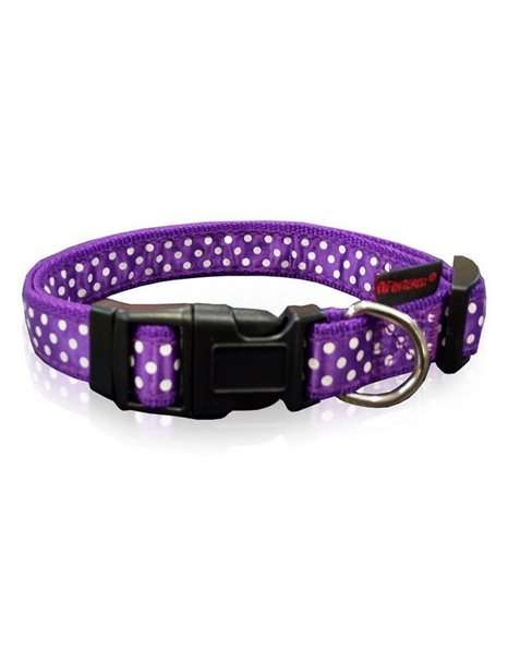 Pet Interest Dot Line Collar XSmall/Small Purple 15mm x19-33cm