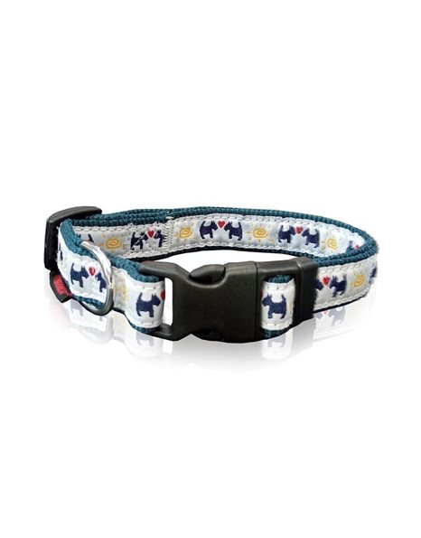 Pet Interest Dogs In Love Collar Small Light Blue 15mm x 22-40cm