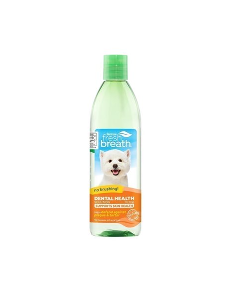 Tropiclean Fresh Breath Dog Oral Care Water Additive Skin & Coat 473ml