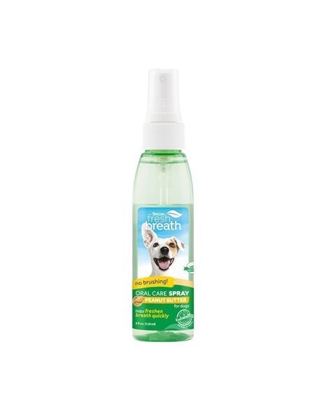 Tropiclean Fresh Breath Dog Oral Care Spray Peanut Butter 118ml