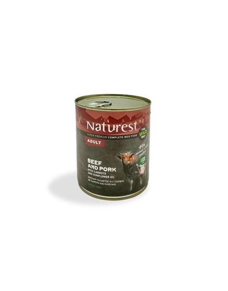 Naturest Adult Pork And Beef With Carrots And Sunflower Oil 800gr