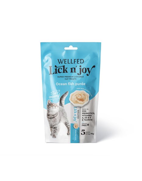 Wellfed Lick n' Joy Creamy Sticks Ocean Fish 5x14gr