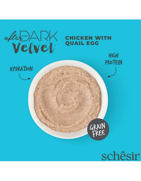 Schesir AfterDark Velvet Mousse Chicken & Quail Egg 80gr