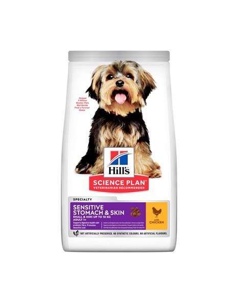 Hill's Science Plan Canine Adult Sensitive Stomach & Skin Small & Mini 1.2 + 0,3kg Free