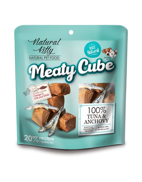 Natural Kitty Meaty Cube Τόνος Και Γαύρος 60gr