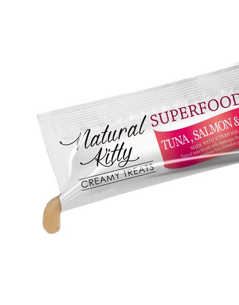 Natural Kitty Creamy Treat With Tuna, Salmon And Cranberry 4x12gr